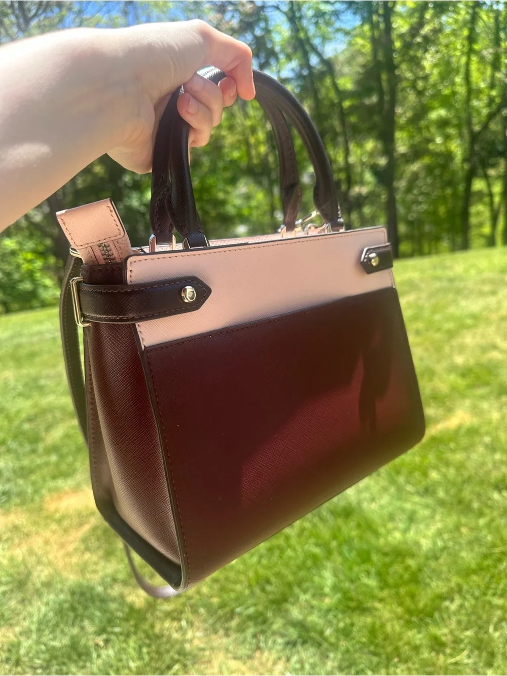 kate spade Two-Tone Brown and Cream Mini Satchel - Picture 3 of 7